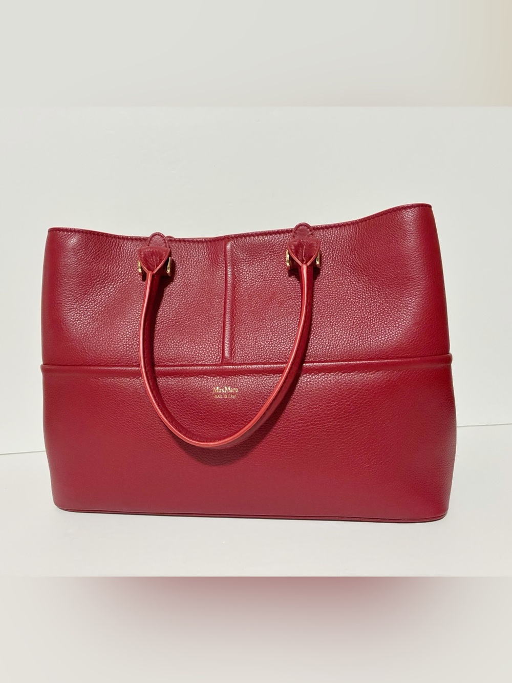 MaxMara Cherry Red Leather Tote